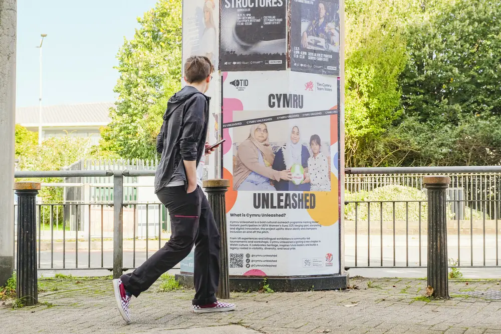 Cymru Unleashed public artwork at Cardiff Bay Station