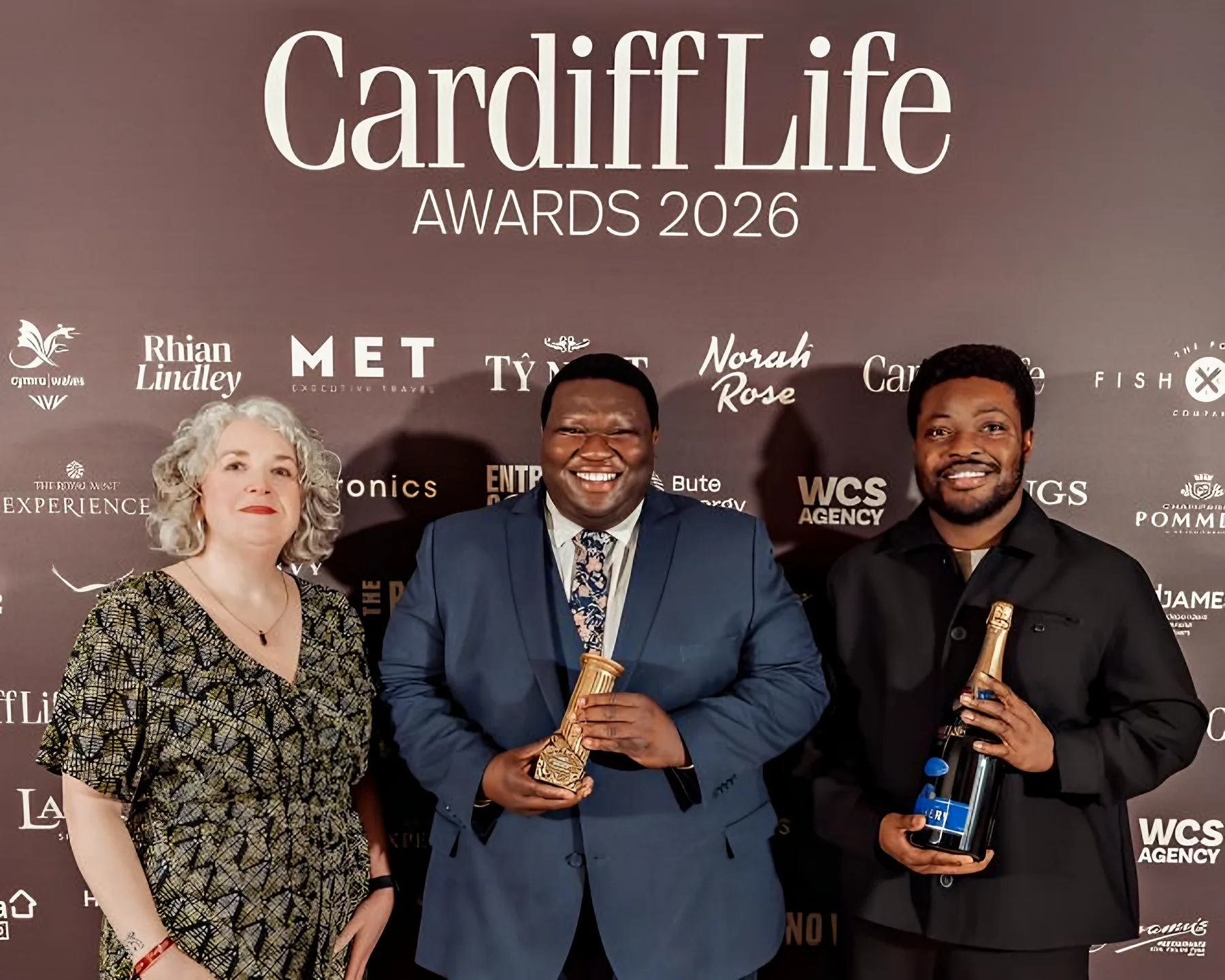 OTID co directors holding the Arts and Culture Award at the Cardiff Life Awards 2026